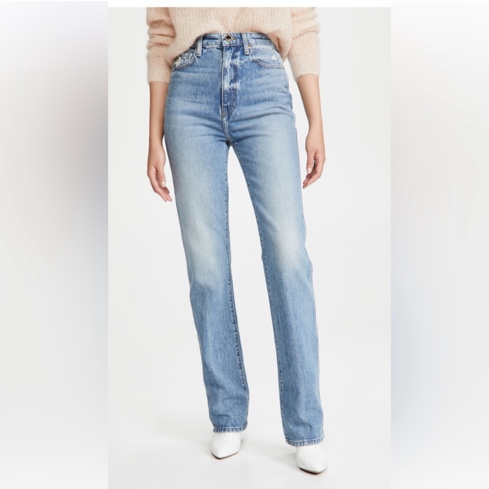 KHAITE The Danielle straight leg slim fit Jeans in Boise wash